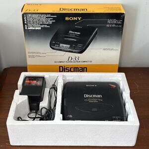 Sony DISCMAN D-33 MEGA BASS portable CD player W BOX BLACK Tested